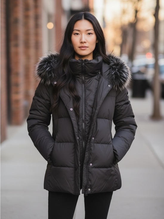 The North Face Jackets & Blazers - The North Face Black Down Puffer Faux Fur Hood Jacket M